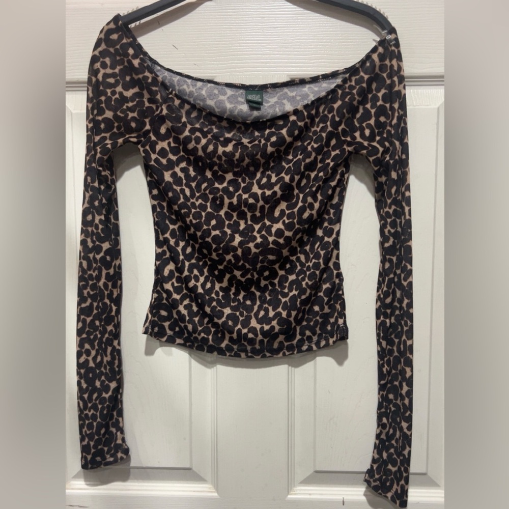 Wild fable, sheer leopard long sleeve top #SheerTop #LeopardTop